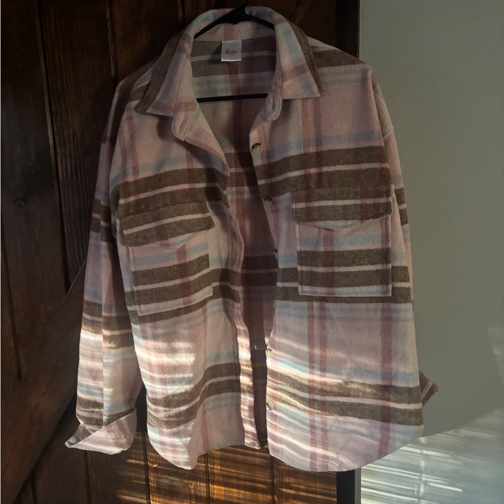 Barbie Pink and Brown flannel jacket